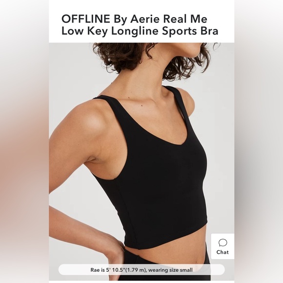 Aerie Real Me Lowkey Longline Sportsbra, black, M - Picture 5 of 8